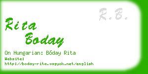 rita boday business card