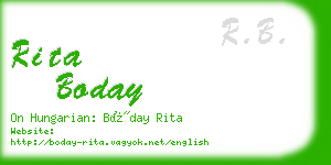 rita boday business card